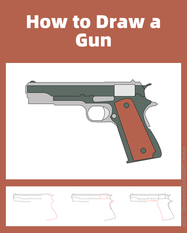 how to draw a gun - www.cuteeasydrawings.com