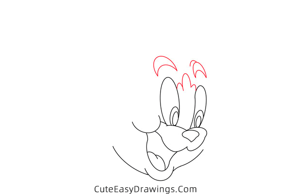 how to draw tom head from tom and jerry - www.cuteeasydrawings.com