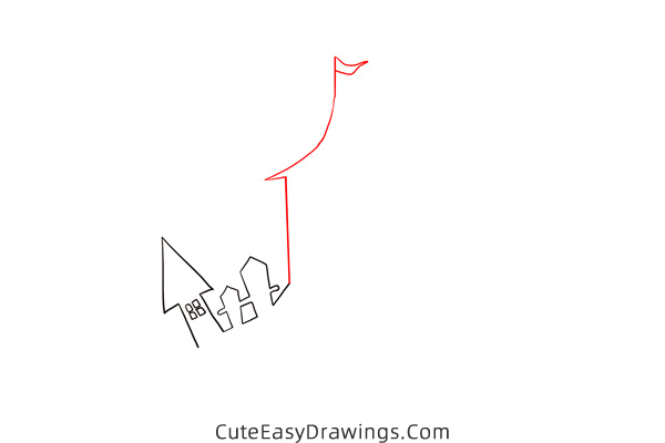 how to draw a haunted castle - www.cuteeasydrawings.com