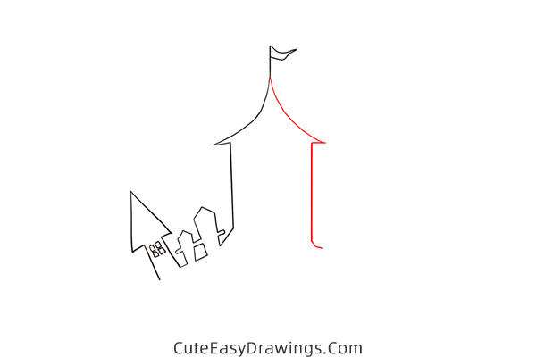 how to draw a haunted castle - www.cuteeasydrawings.com