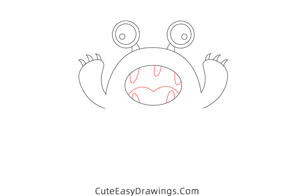 how to draw a cute monster - www.cuteeasydrawings.com