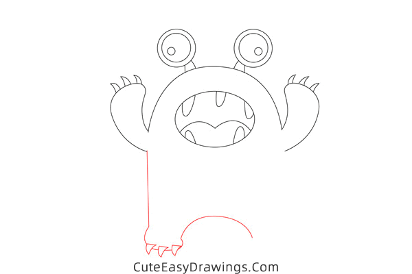 how to draw a cute monster - www.cuteeasydrawings.com