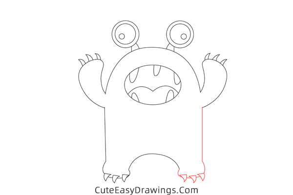 how to draw a cute monster - www.cuteeasydrawings.com