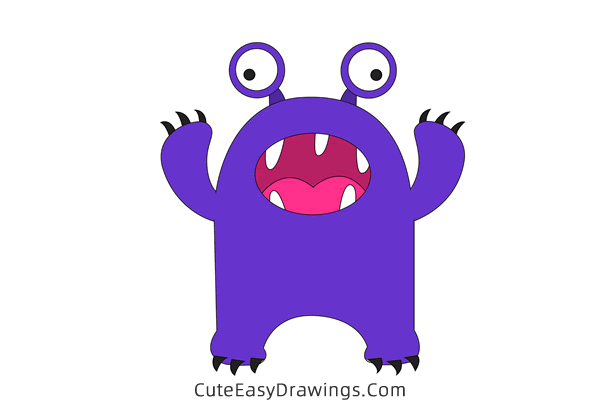 how to draw a cute monster - www.cuteeasydrawings.com