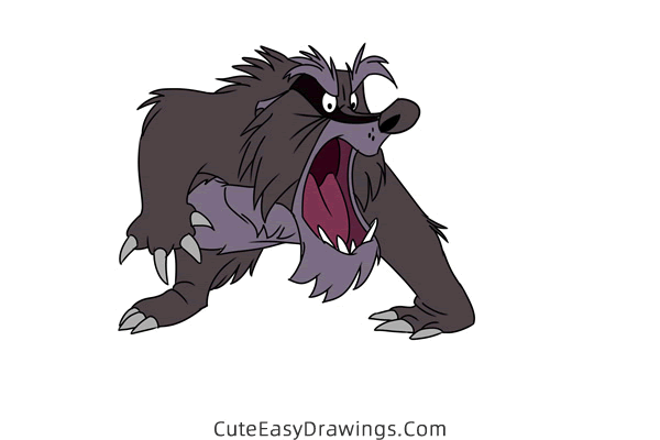 how to draw mr digger from the fox and the hound - www.cuteeasydrawings.com