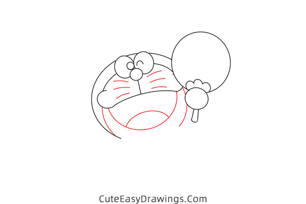 how to draw cartoon doraemon - www.cuteeasydrawings.com
