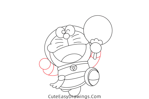 how to draw cartoon doraemon - www.cuteeasydrawings.com