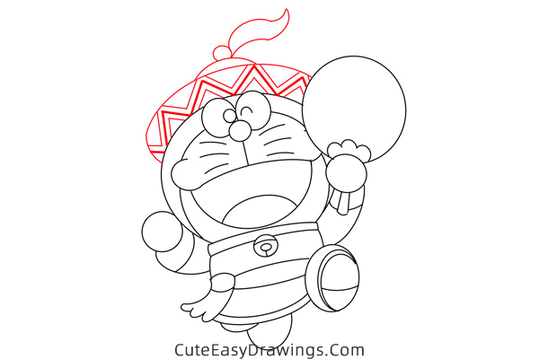 how to draw cartoon doraemon - www.cuteeasydrawings.com
