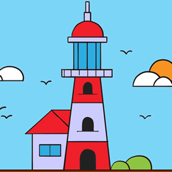 How to Draw a Lighthouse Easy Step by Step