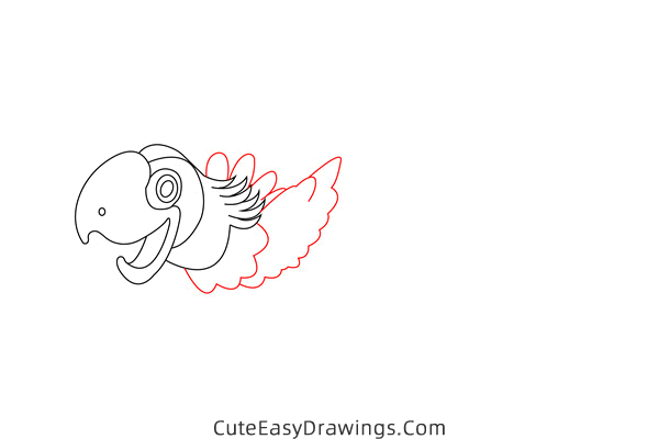 how to draw a parrot flying - www.cuteeasydrawings.com