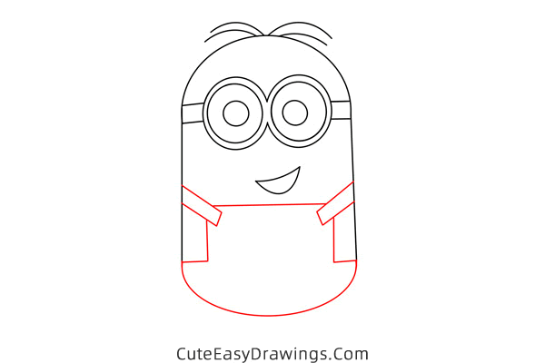 how to draw a minion dave - www.cuteeasydrawings.com