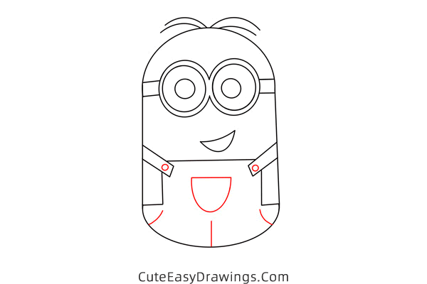 how to draw a minion dave - www.cuteeasydrawings.com