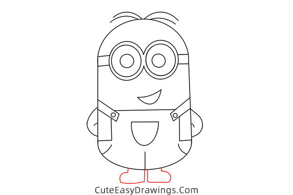 how to draw a minion dave - www.cuteeasydrawings.com