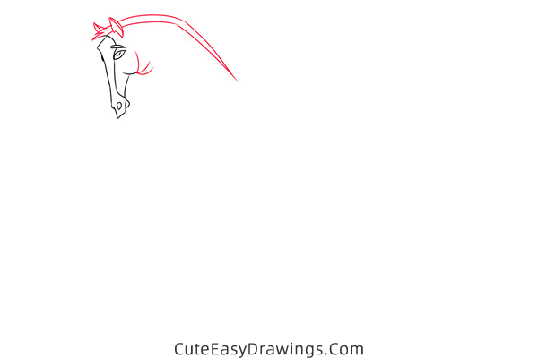 how to draw khan the horse from mulan - www.cuteeasydrawings.com