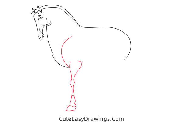 how to draw khan the horse from mulan - www.cuteeasydrawings.com