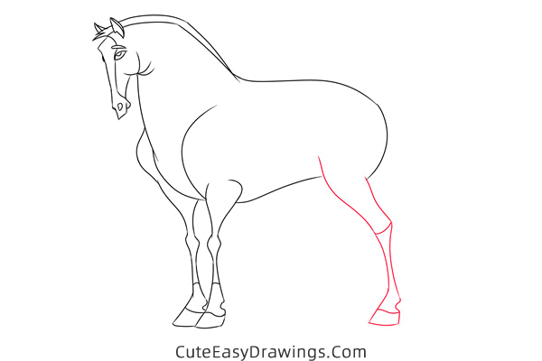 how to draw khan the horse from mulan - www.cuteeasydrawings.com