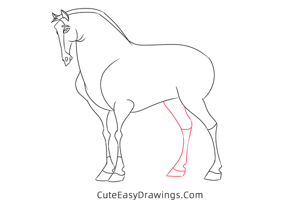 how to draw khan the horse from mulan - www.cuteeasydrawings.com