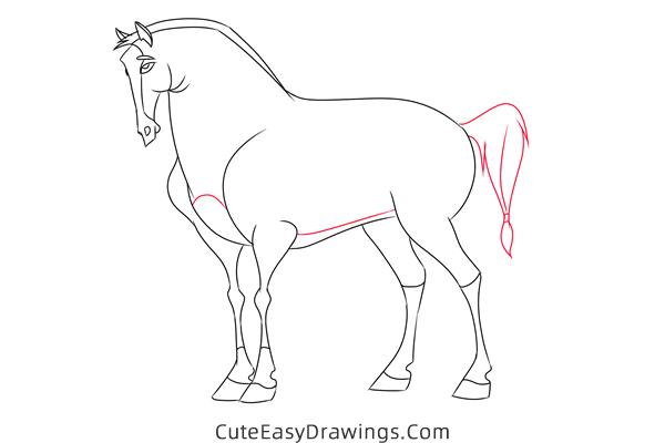 how to draw khan the horse from mulan - www.cuteeasydrawings.com