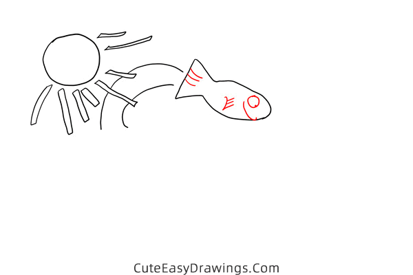 how to draw a fish jumping out of water - www.cuteeasydrawings.com