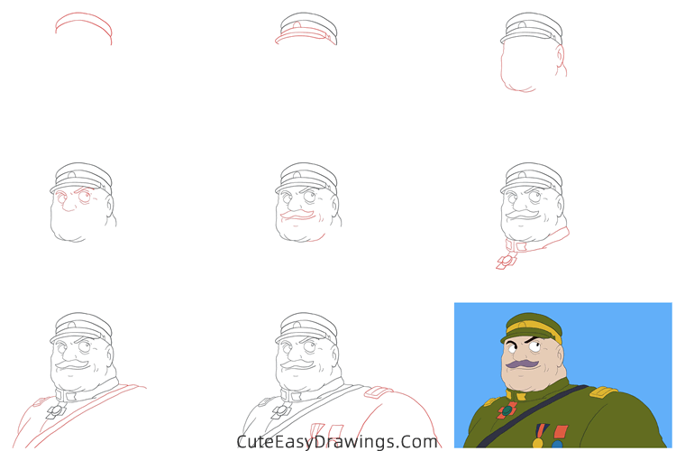 how to draw muoro from castle in the sky - www.cuteeasydrawings.com