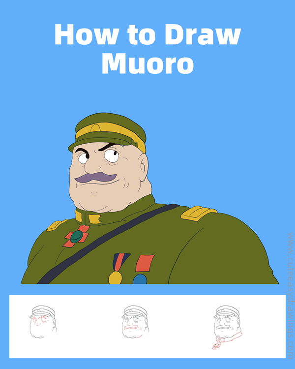how to draw muoro from castle in the sky - www.cuteeasydrawings.com