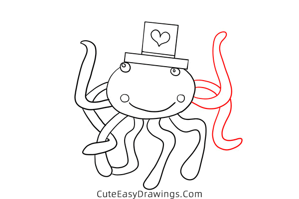 how to draw a cartoon octopus - www.cuteeasydrawings.com