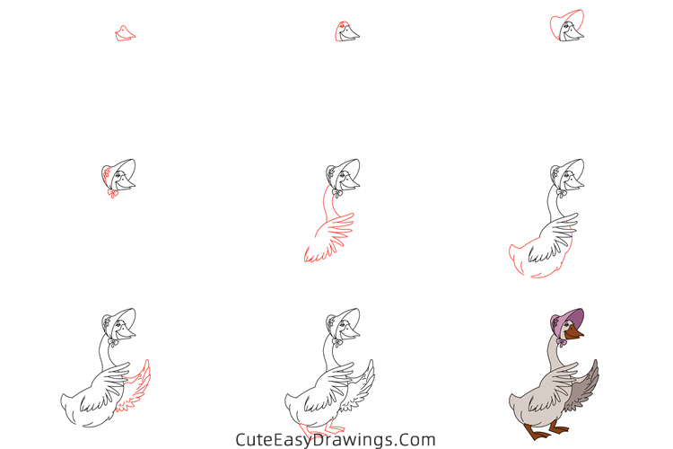 how to draw amelia gabble from the aristocats - www.cuteeasydrawings.com