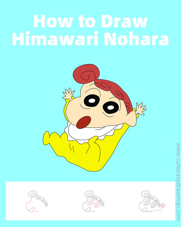 how to draw himawari nohara from crayon shin cha - www.cuteeasydrawings.com