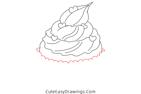how to draw a cupcake - www.cuteeasydrawings.com