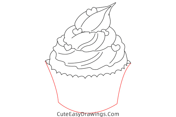 how to draw a cupcake - www.cuteeasydrawings.com