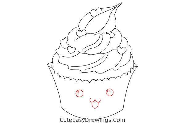 how to draw a cupcake - www.cuteeasydrawings.com