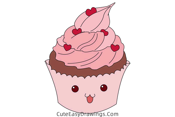 how to draw a cupcake - www.cuteeasydrawings.com