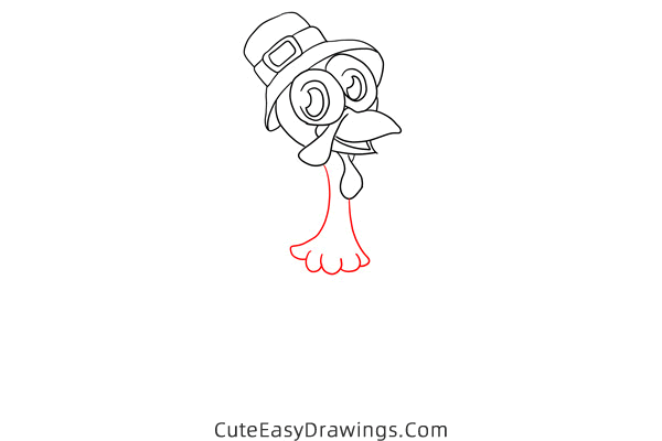 how to draw a turkey with pumpkin pie - www.cuteeasydrawings.com
