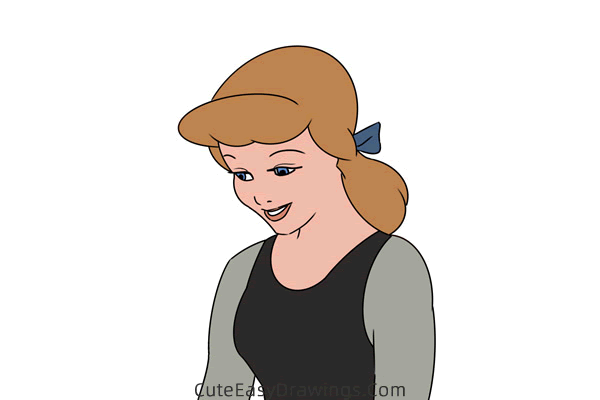 how to draw cinderella - www.cuteeasydrawings.com