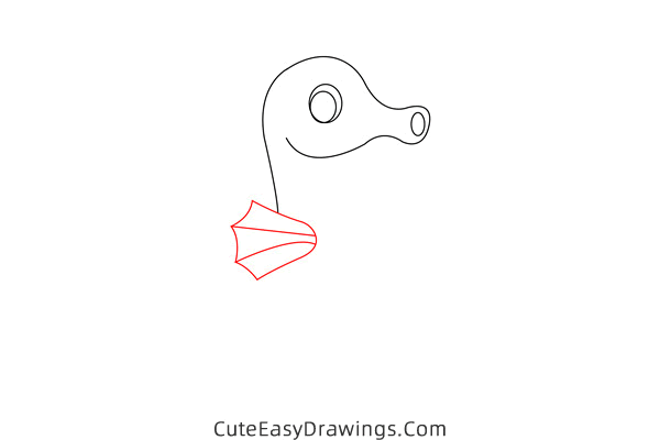 how to draw a cute seahorse - www.cuteeasydrawings.com