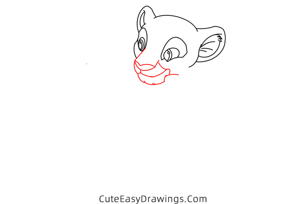 how to draw nala from the lion king - www.cuteeasydrawings.com