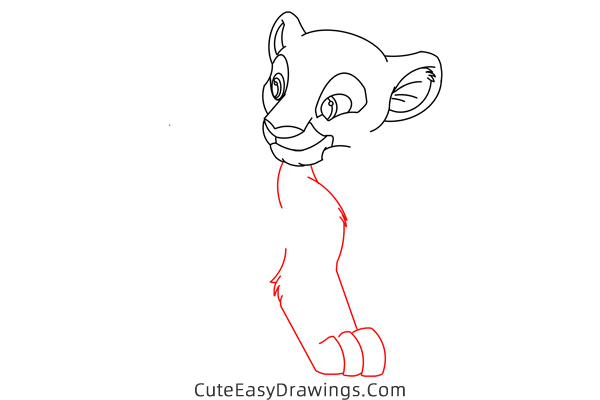 how to draw nala from the lion king - www.cuteeasydrawings.com