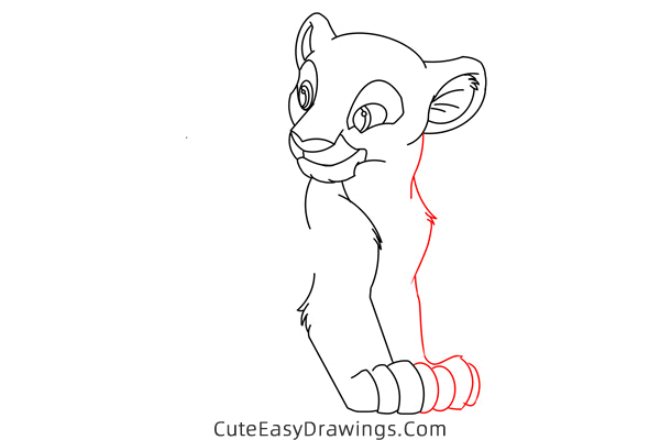 how to draw nala from the lion king - www.cuteeasydrawings.com