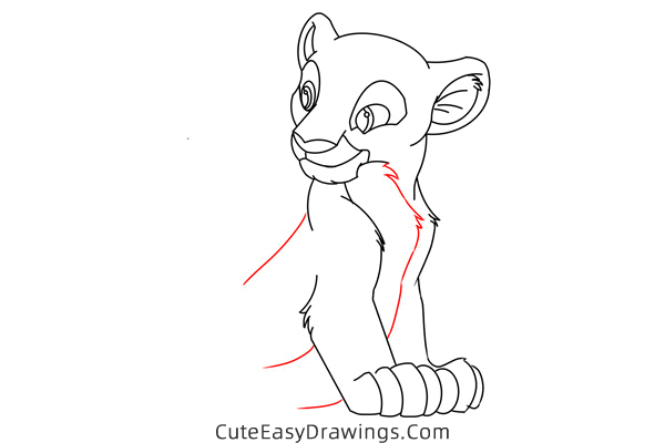 how to draw nala from the lion king - www.cuteeasydrawings.com