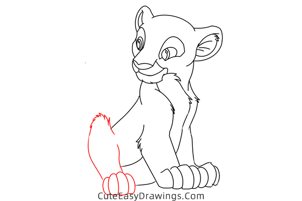 how to draw nala from the lion king - www.cuteeasydrawings.com