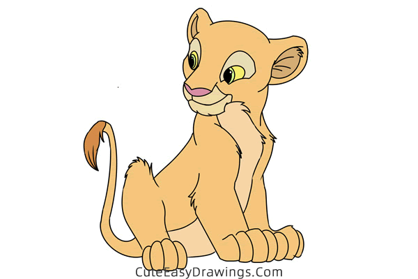 how to draw nala from the lion king - www.cuteeasydrawings.com