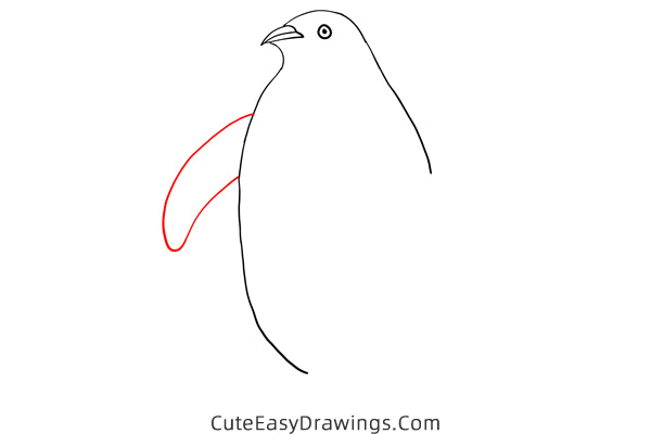 how to draw a simple penguin - www.cuteeasydrawings.com