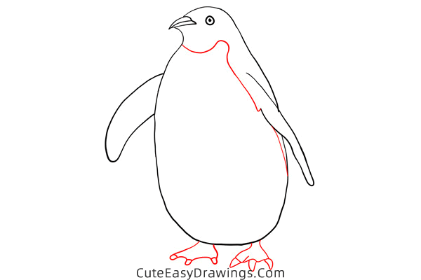 how to draw a simple penguin - www.cuteeasydrawings.com