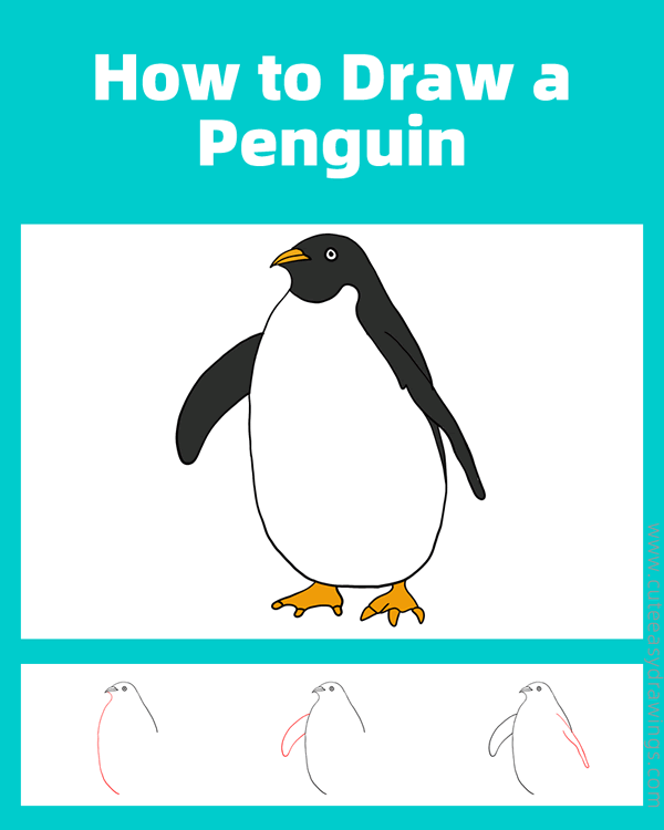 how to draw a simple penguin - www.cuteeasydrawings.com