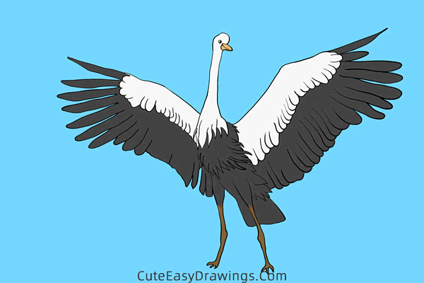 how to draw a crane - www.cuteeasydrawings.com