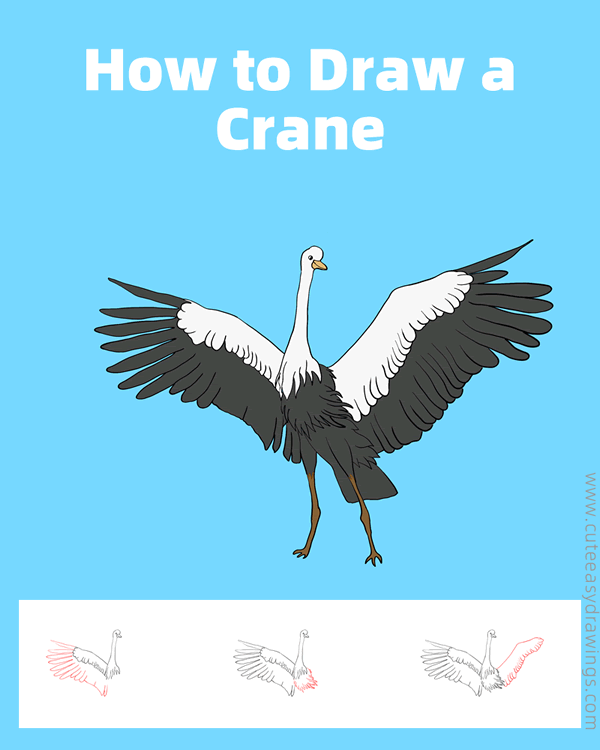 how to draw a crane - www.cuteeasydrawings.com