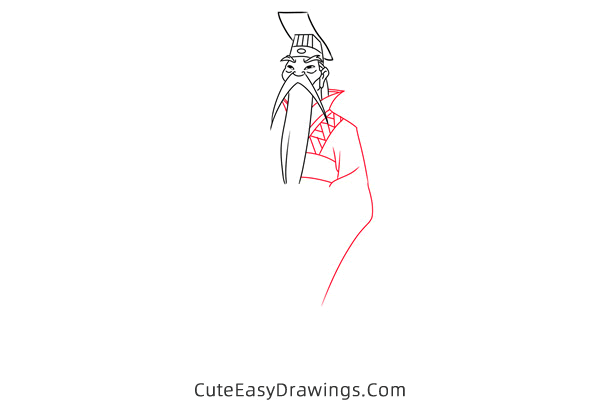 how to draw the emperor of china from mulan - www.cuteeasydrawings.com