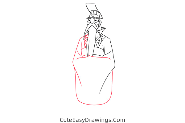how to draw the emperor of china from mulan - www.cuteeasydrawings.com