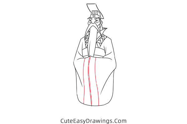 how to draw the emperor of china from mulan - www.cuteeasydrawings.com