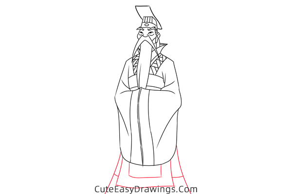 how to draw the emperor of china from mulan - www.cuteeasydrawings.com